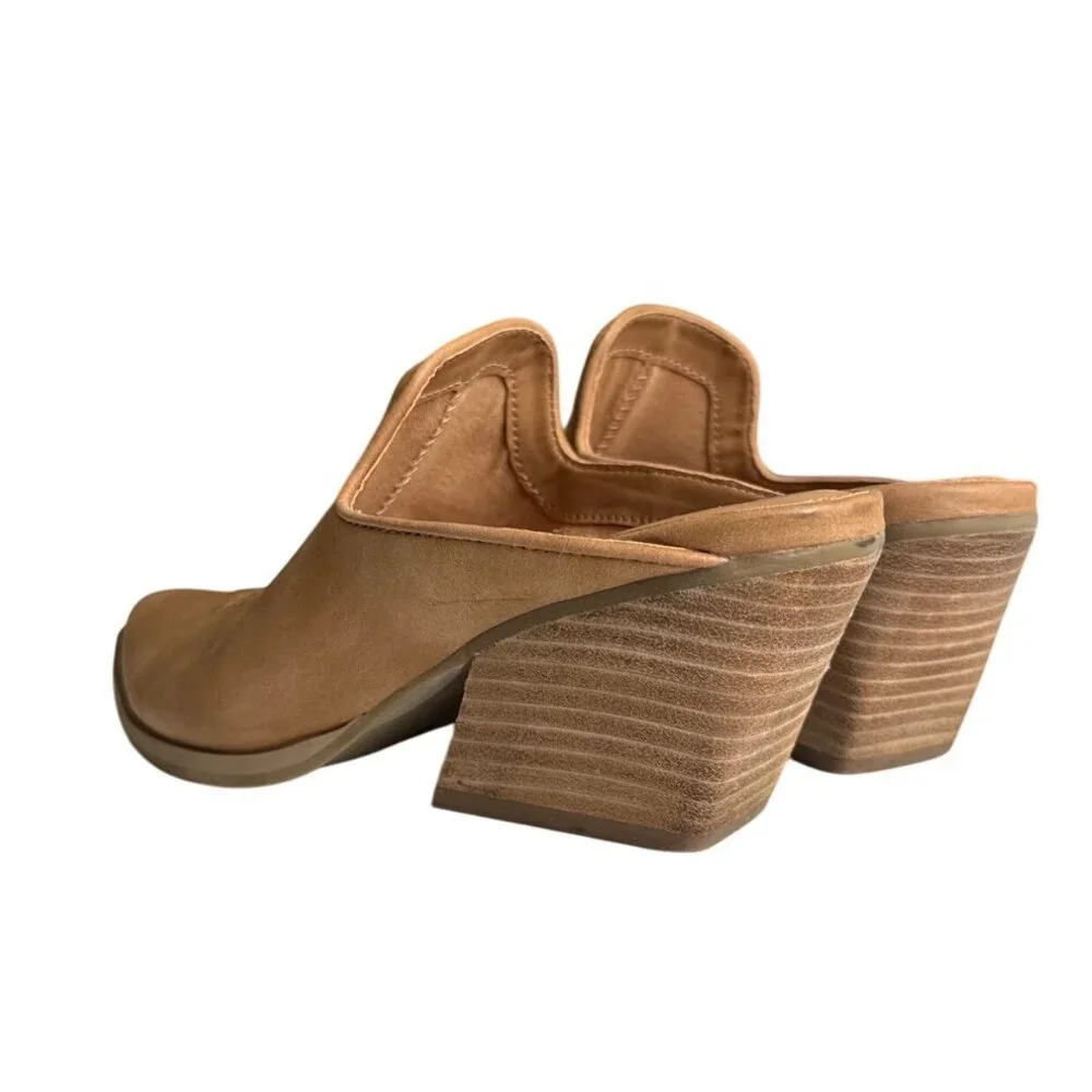 Dolce Vita Womens Kianti Tan Western Inspired Mule Block Heel Pointed Toe Size 7 - Picture 3 of 12